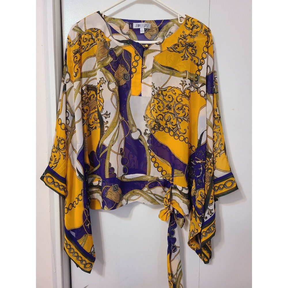 Jennifer Lopez Branded Sheer Chiffon Blouse. Size S. Excellent Condition